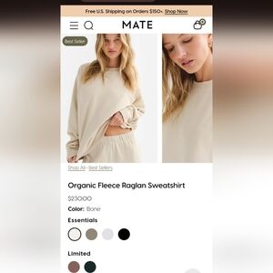 Mate the Label Organic Fleece Raglan